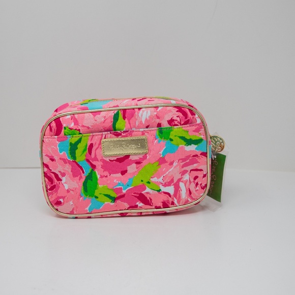 NEW Lilly Pulitzer Travel Make Up Case Bag Hotty Pink First Impression Print - Picture 1 of 5